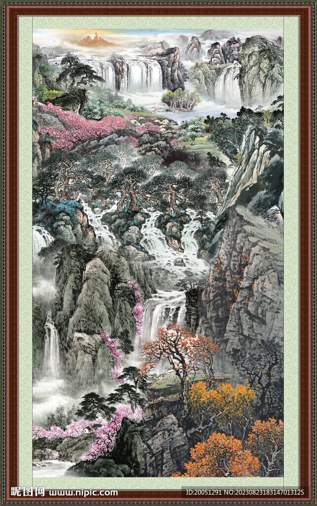 竖幅山水画