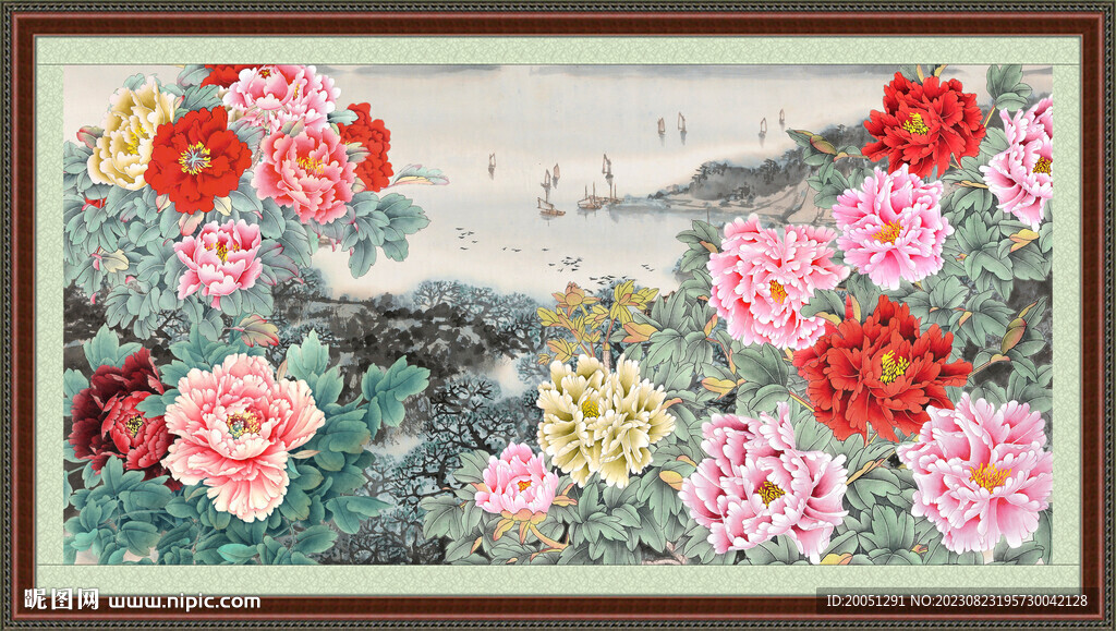 国画牡丹 