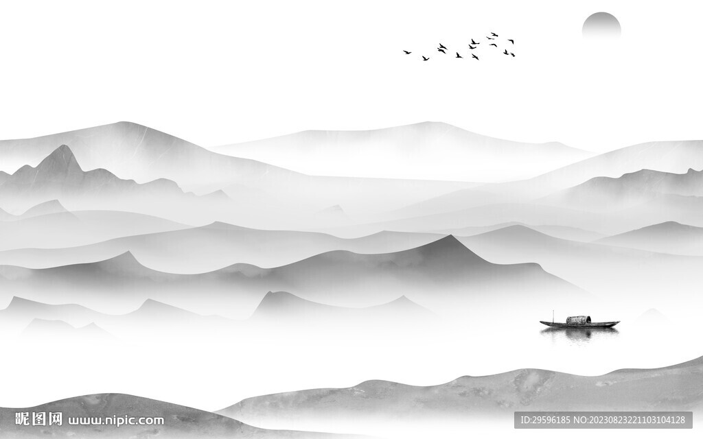 新品 轻奢灰色山水 TiF分层