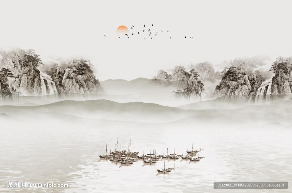 水墨国画山水