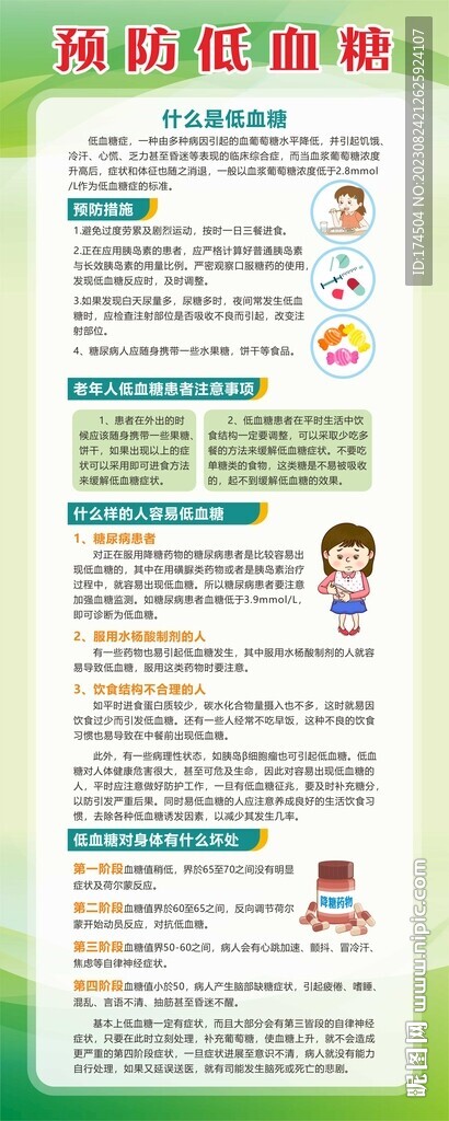 预防低血糖展架