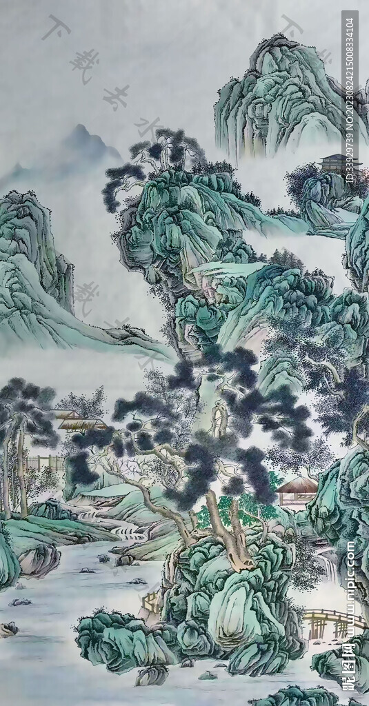 仿古山水画