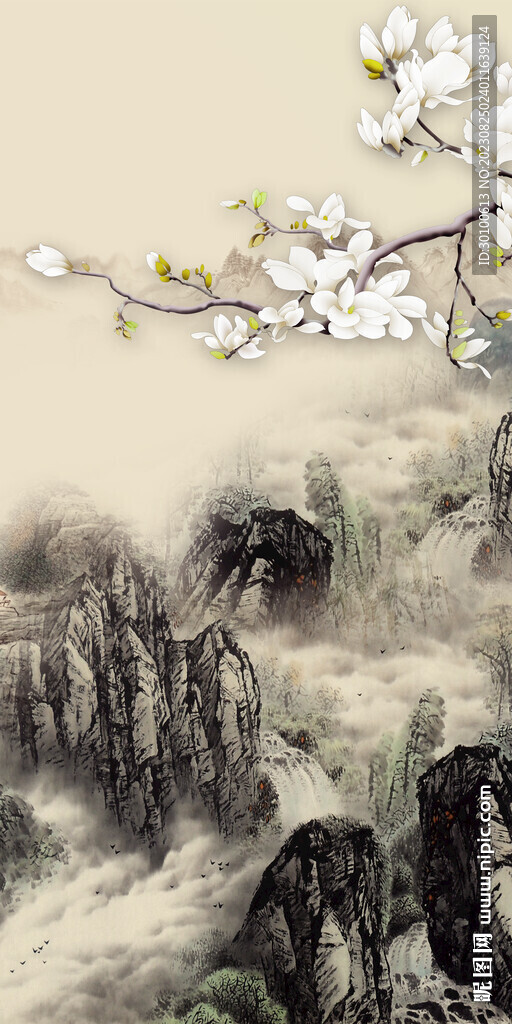 中式 清晰新玄关画 Tif分层