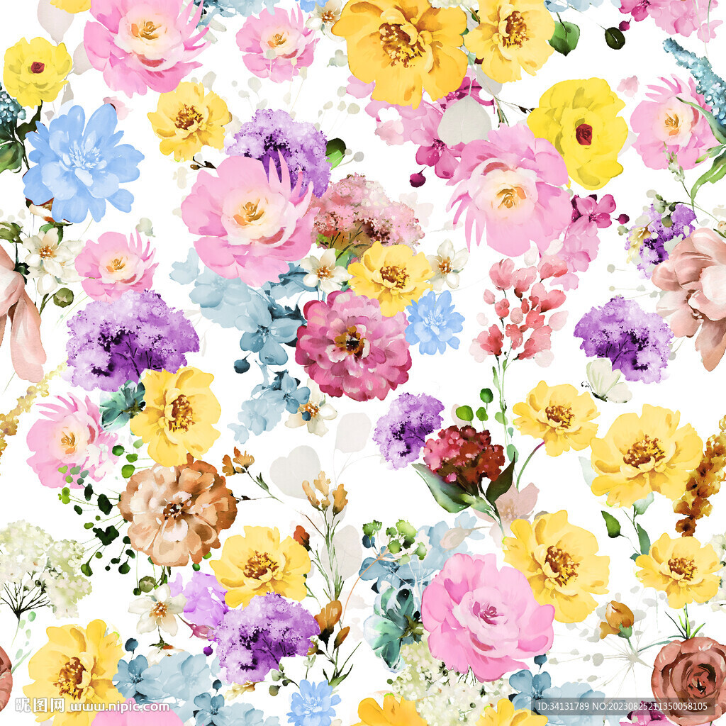 水彩花