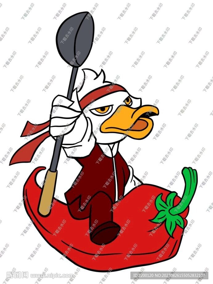  美食烤鸭手绘插画