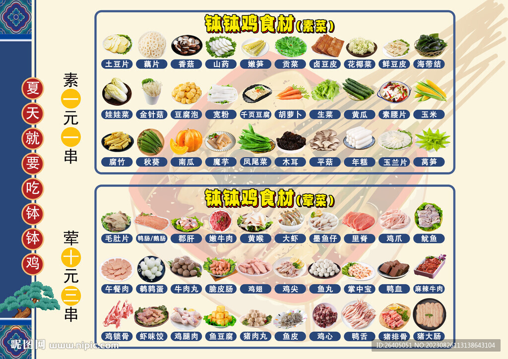 钵钵鸡食材