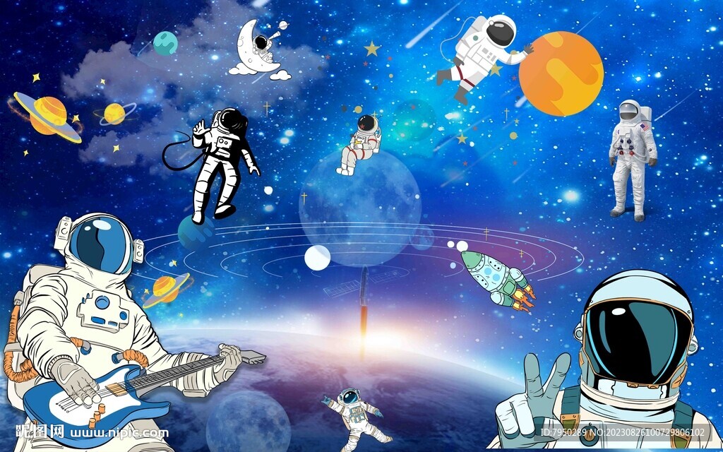 卡通儿童房背景墙