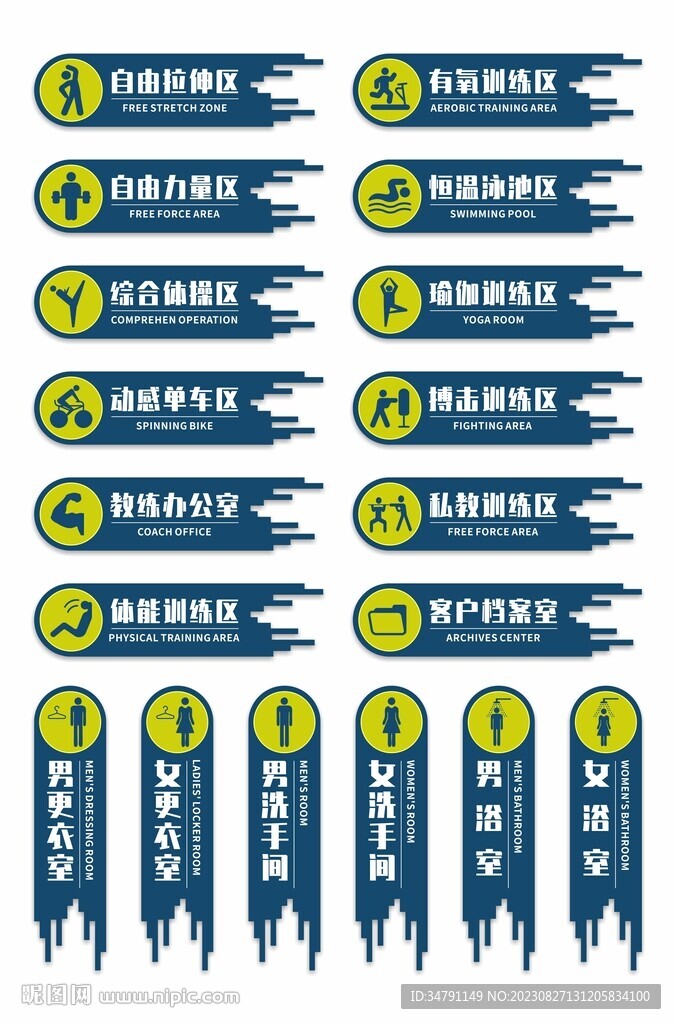 健身房标识牌门牌