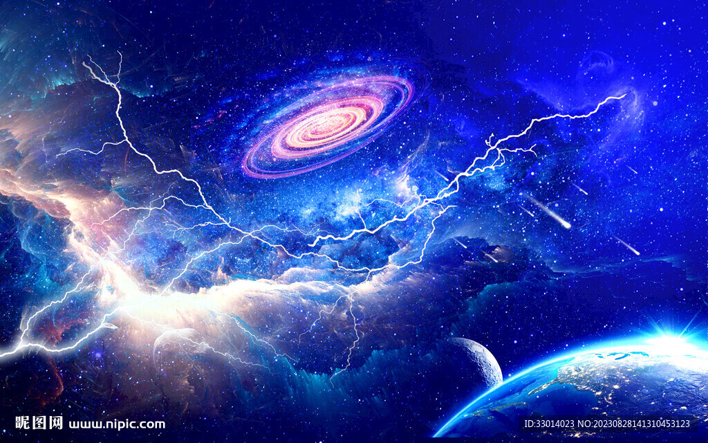 闪电星空