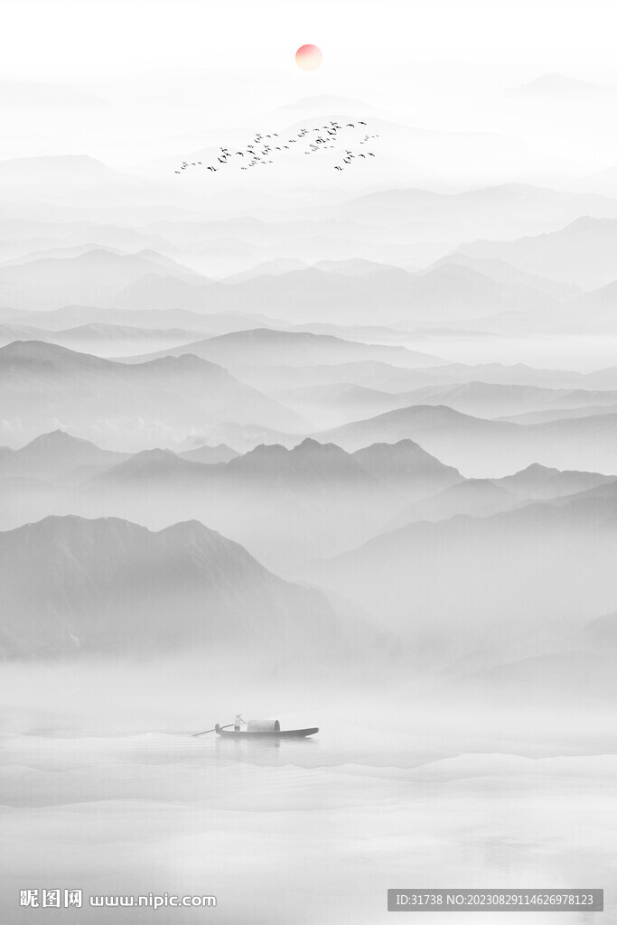 水墨玄关画