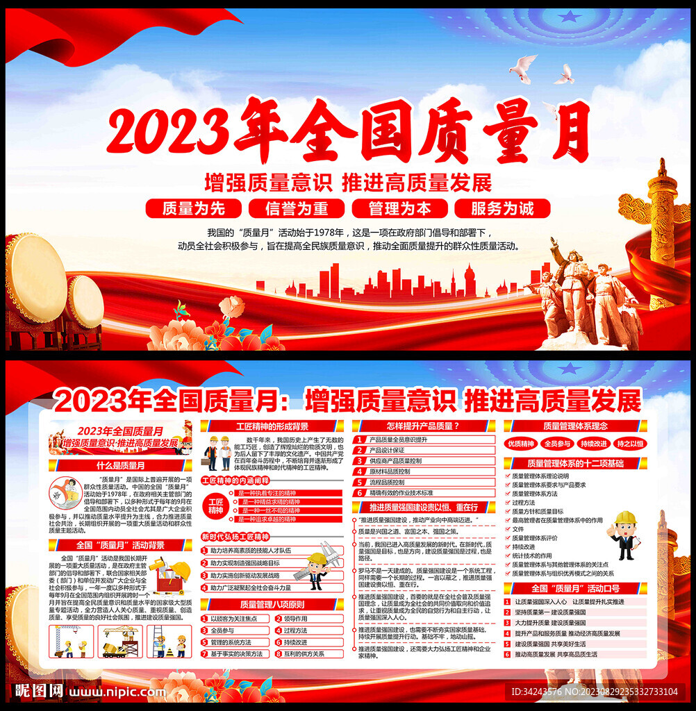 2023年全国质量月宣传栏展板