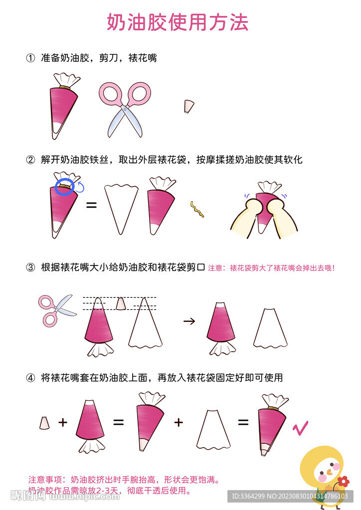 奶油胶使用方法PSD手绘分层文