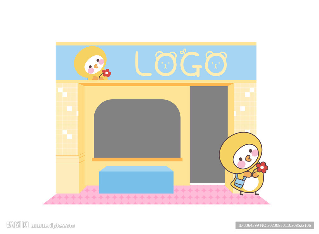 儿童店铺门头设计PSD分层文件