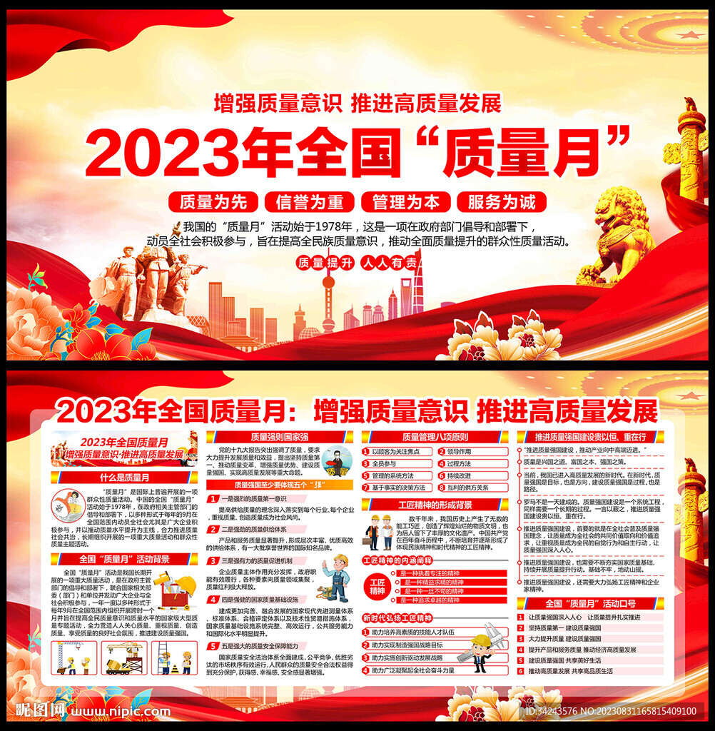 2023年质量月宣传栏海报