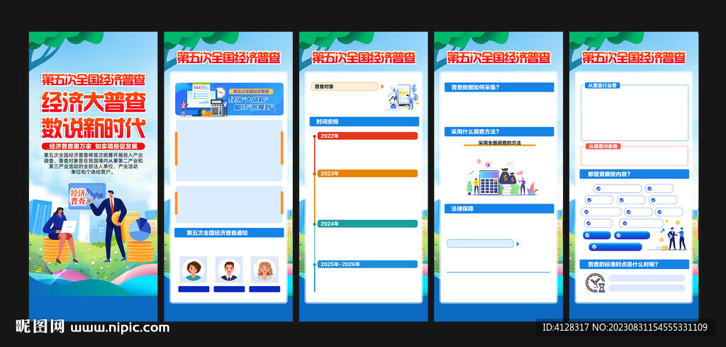  第五次全国经济普查展架