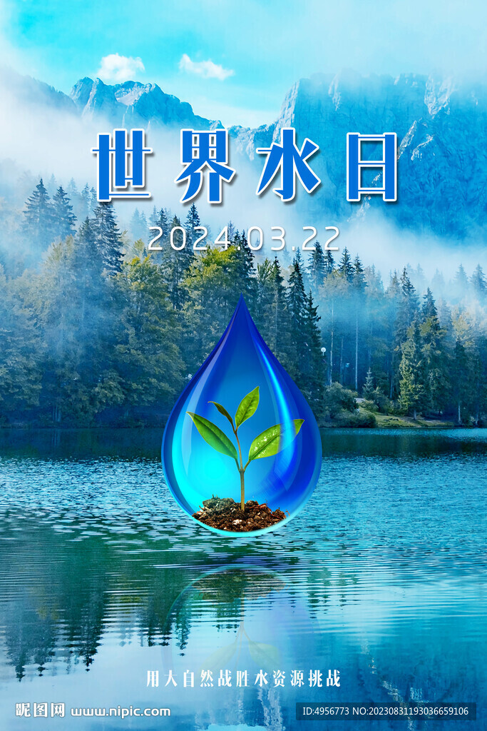 创意世界水日环保海报