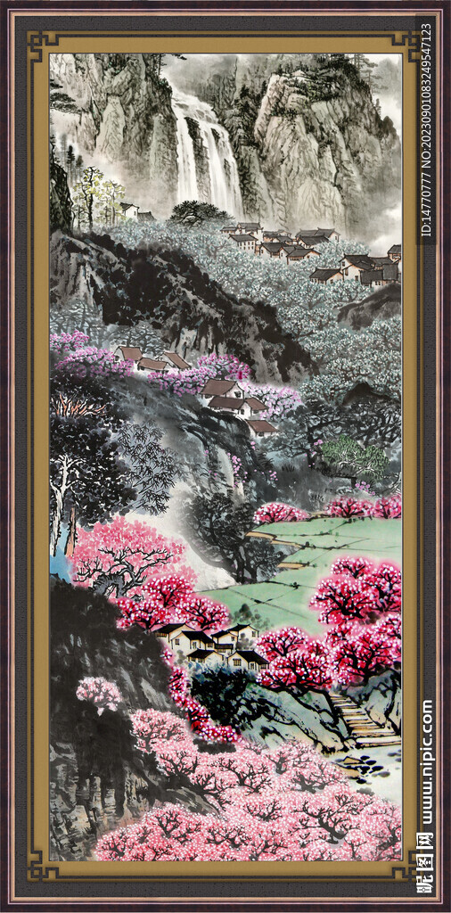 竖幅国画 
