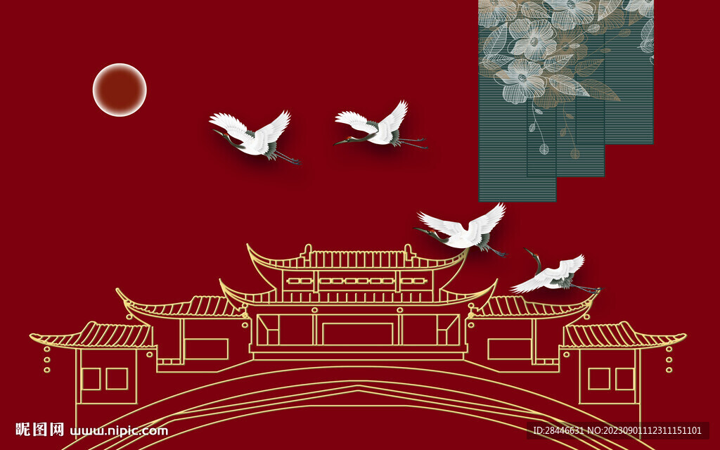 新中式背景墙