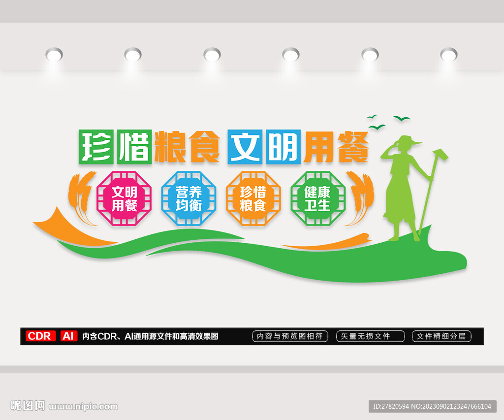 珍惜粮食文化墙