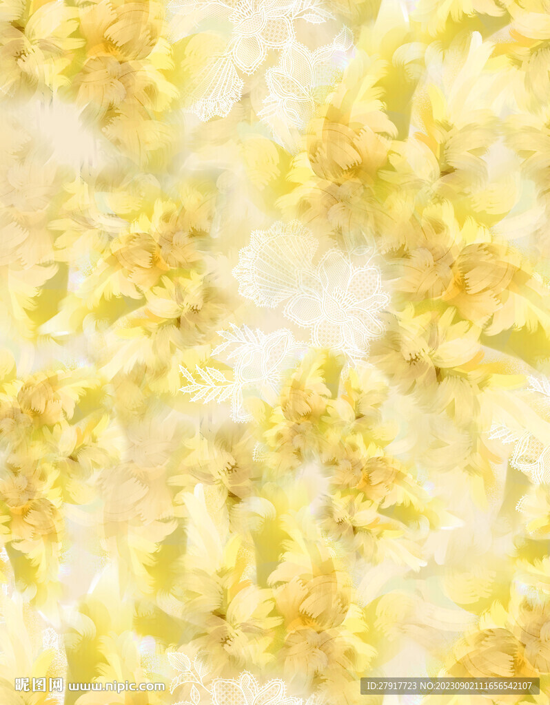晕染蕾丝花