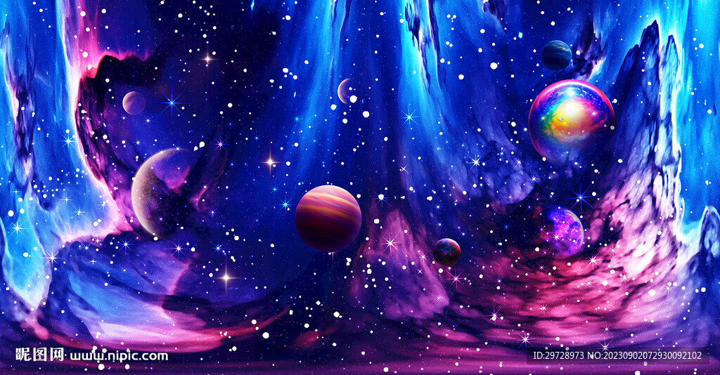 高清星空装饰画
