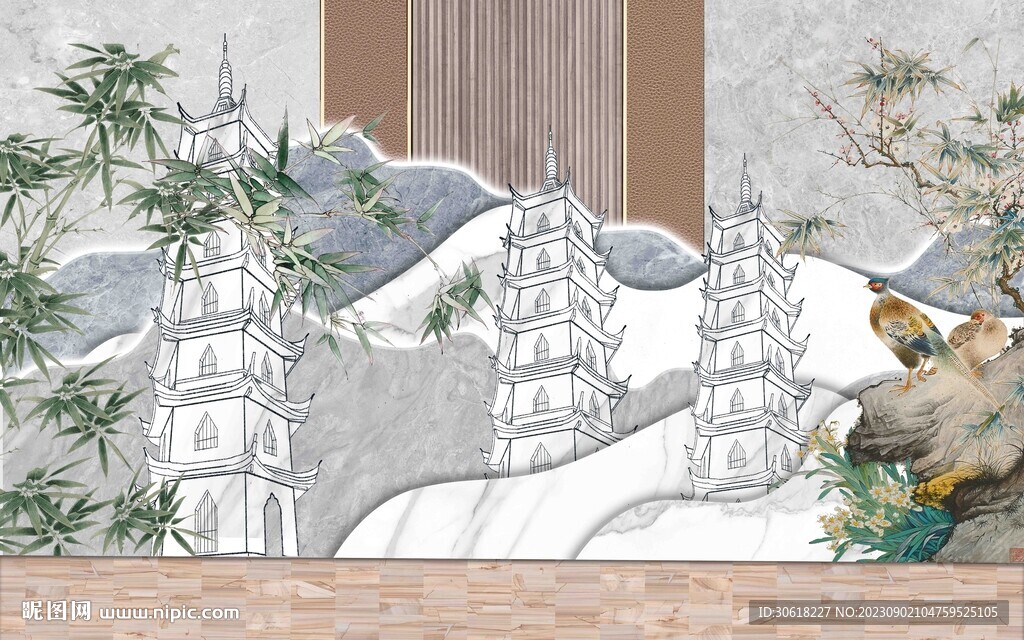 现代电视背景墙 