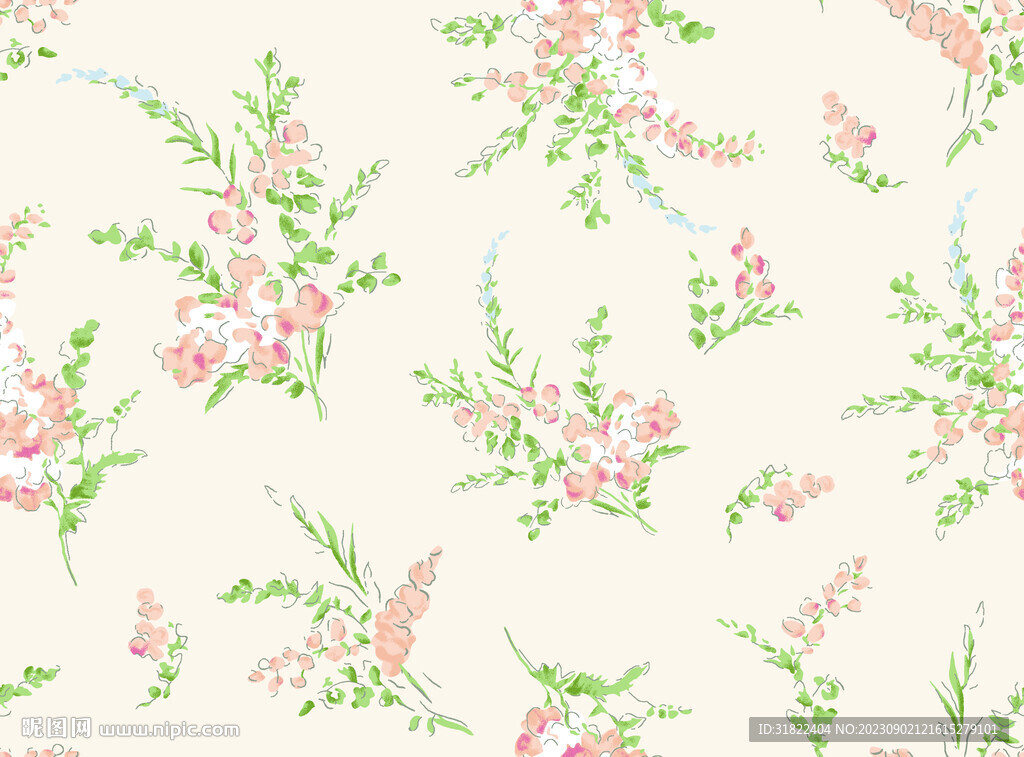 小叶子碎花