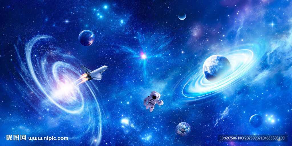 外太空星球螺旋星云宇宙星空背景
