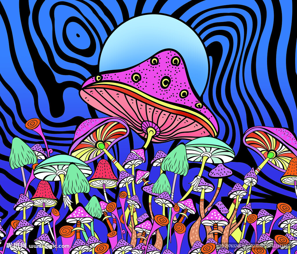 手绘蘑菇