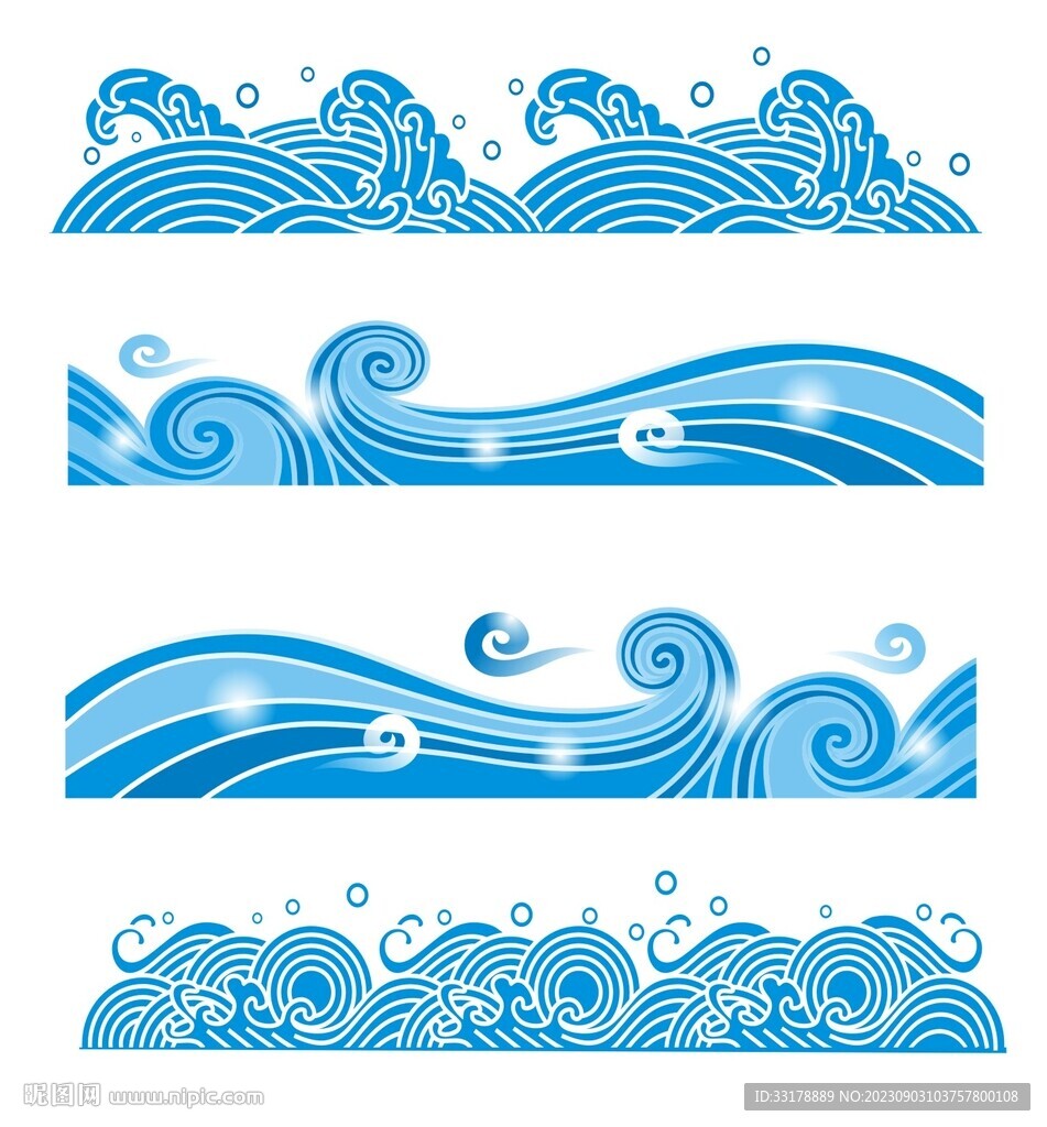 中国风浪花纹海水纹中式底纹