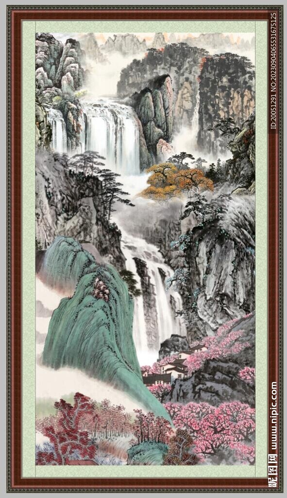 竖幅山水