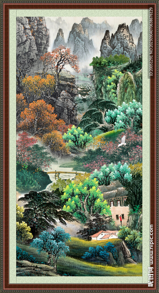 竖幅国画 