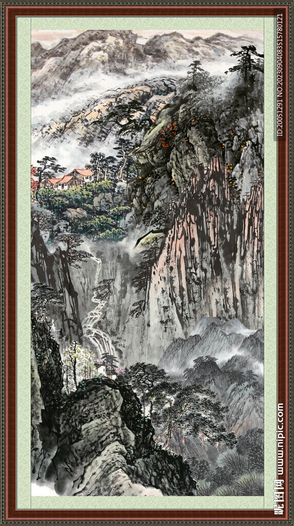竖幅国画 