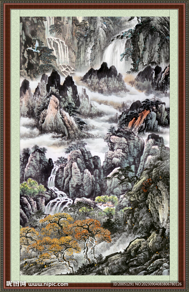竖幅国画 