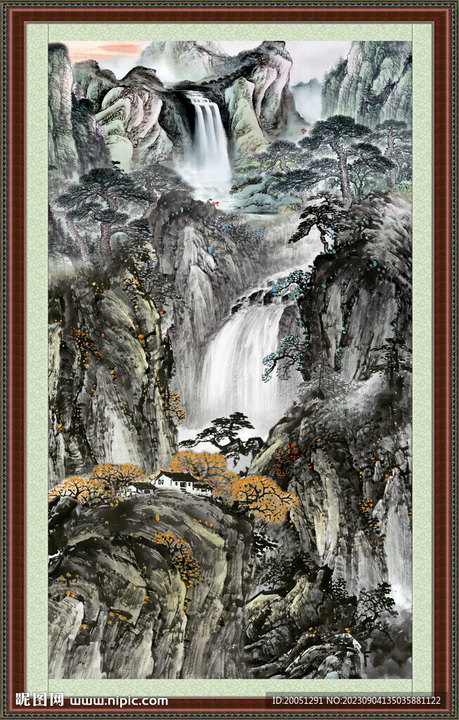 竖幅国画 