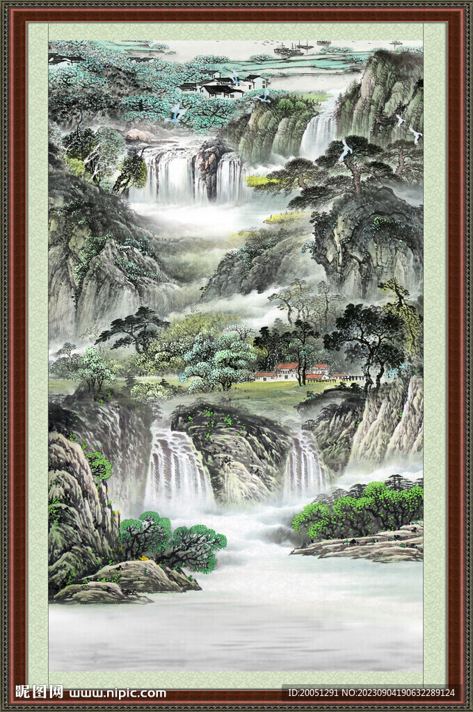 竖幅山水 