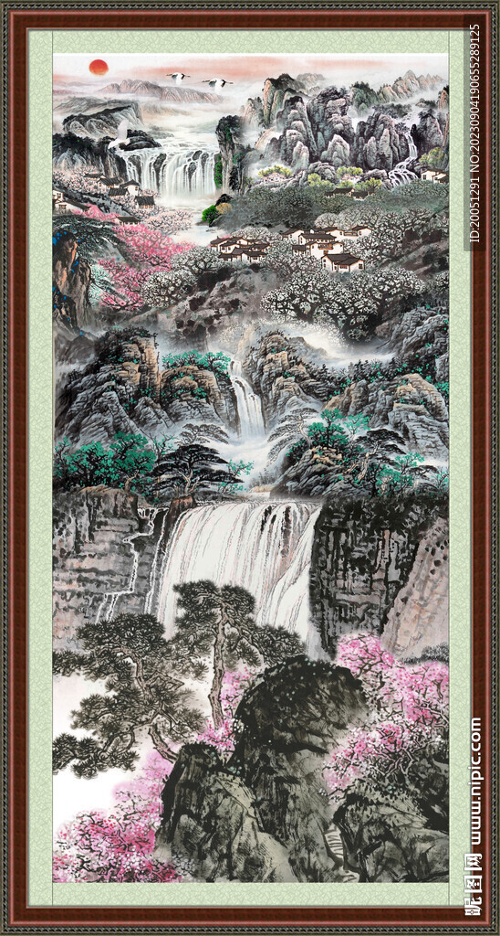 竖幅国画 
