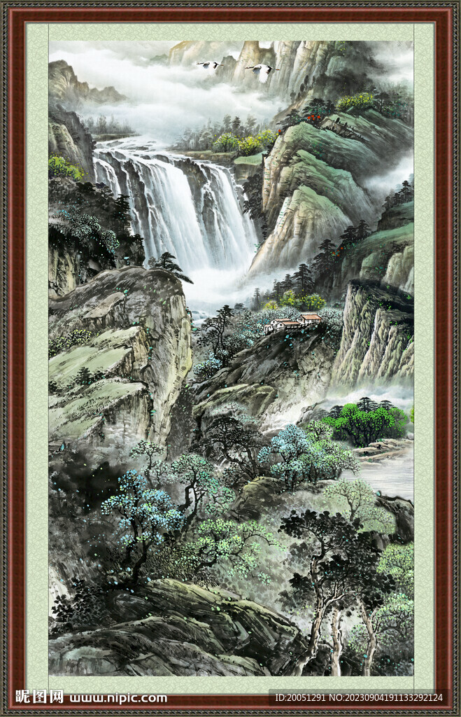竖幅山水