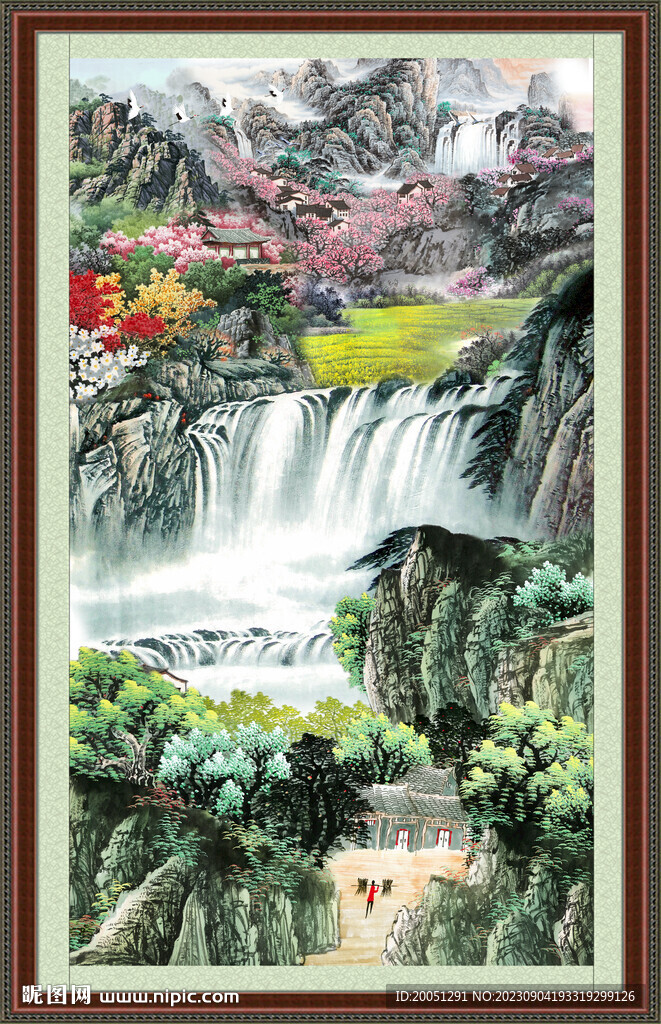 竖幅山水 