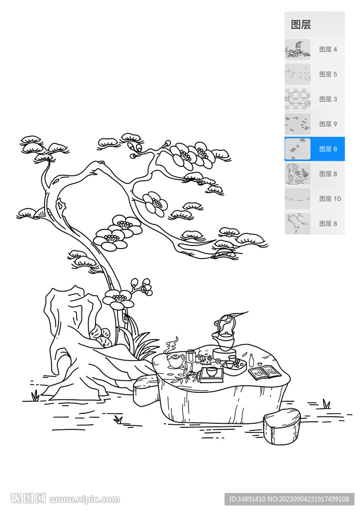 茶插画