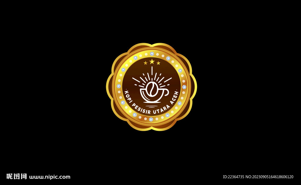 圆形钻石企业咖啡标志
