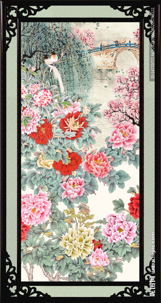 国画牡丹 