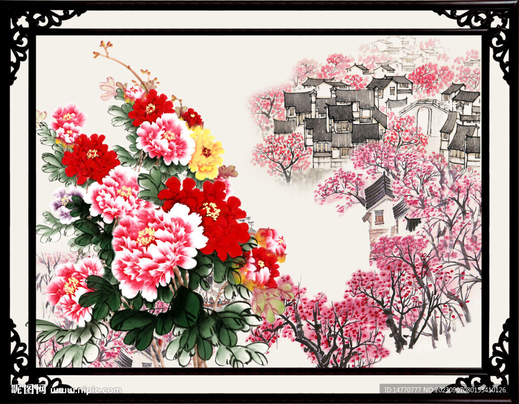 国画牡丹 