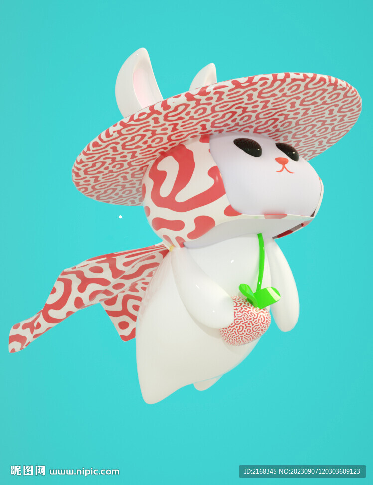 C4D 可爱兔子侠客模型