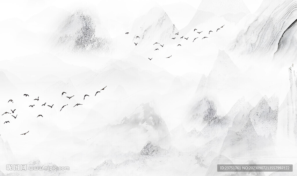 灰色山水画