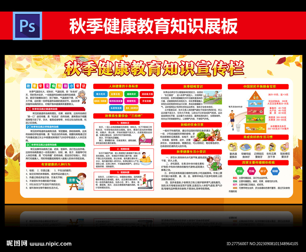 秋季健康教育宣传栏