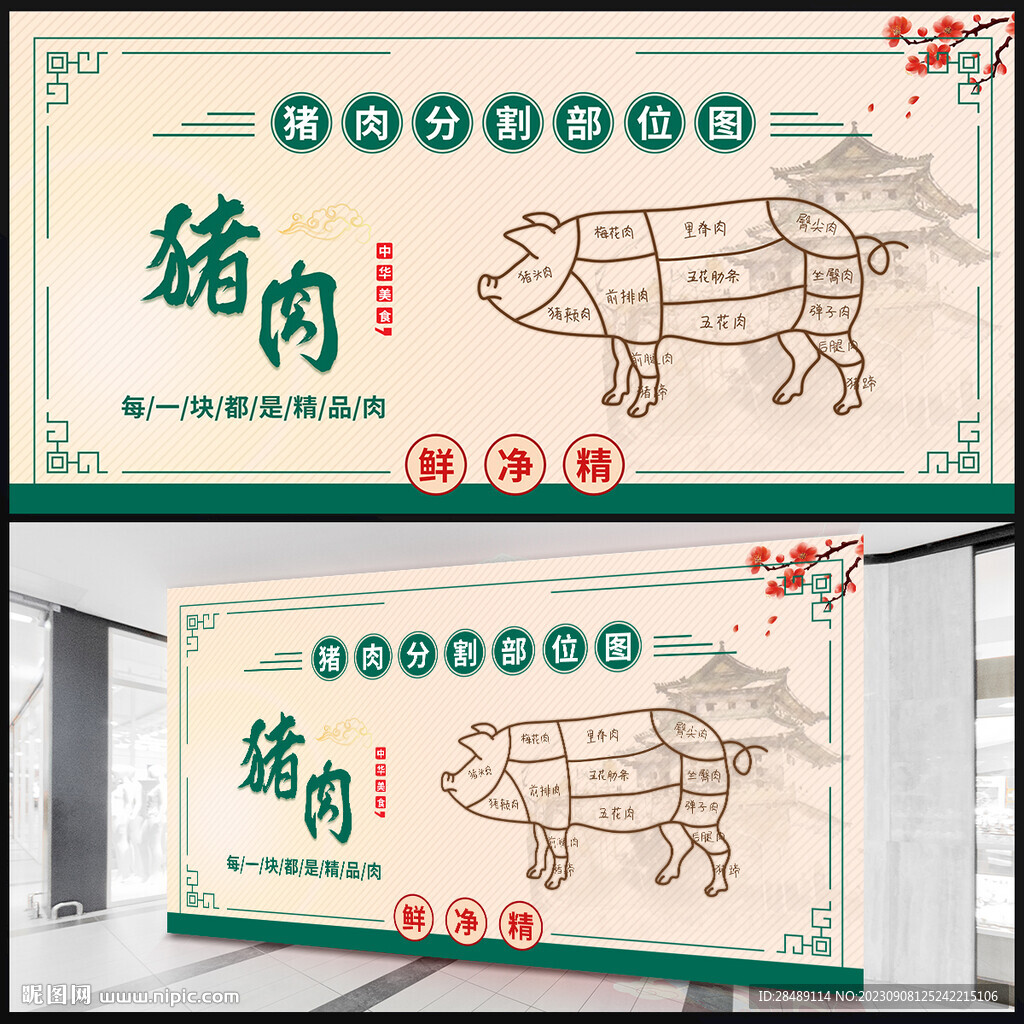 猪肉部位分割图