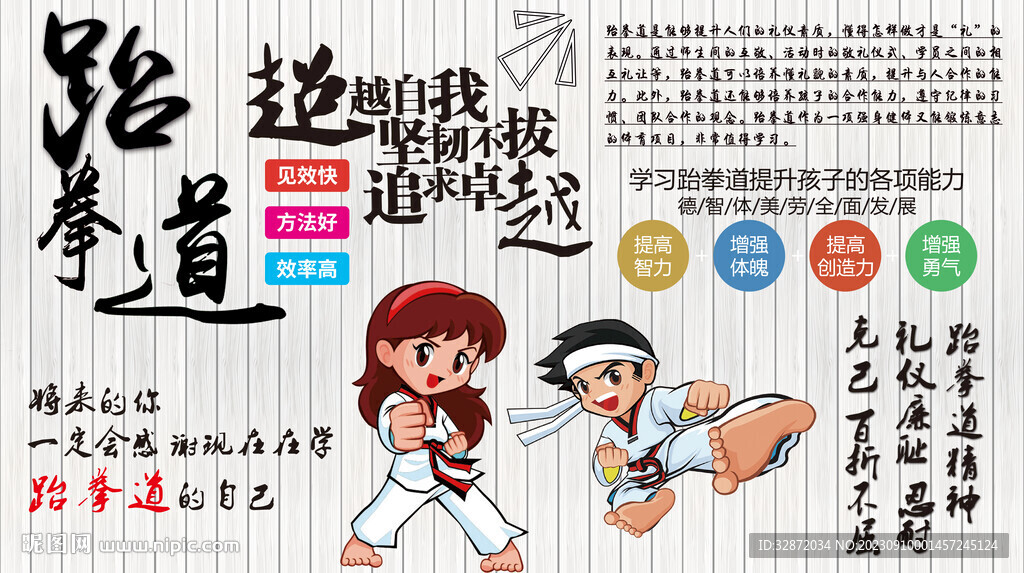 跆拳道背景墙