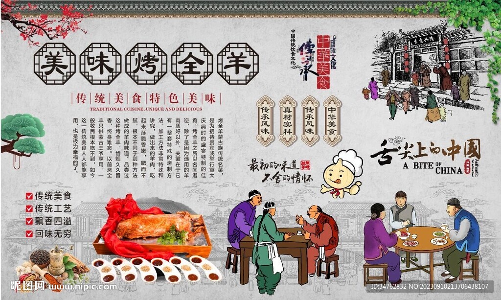 烤全羊背景墙