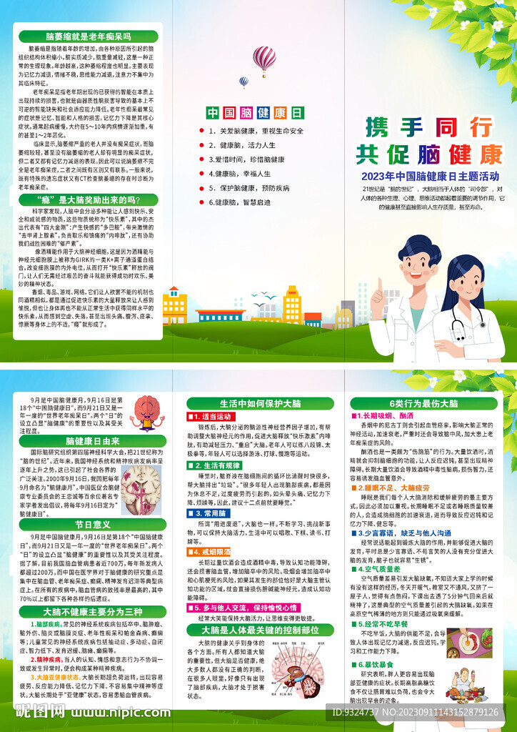 中国脑健康日折页